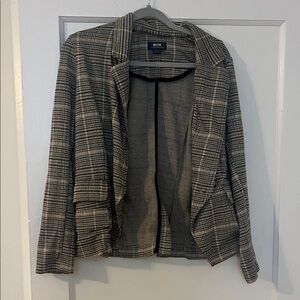 Maeve by Anthropologie Plaid Blazer Brown, Tan, Black